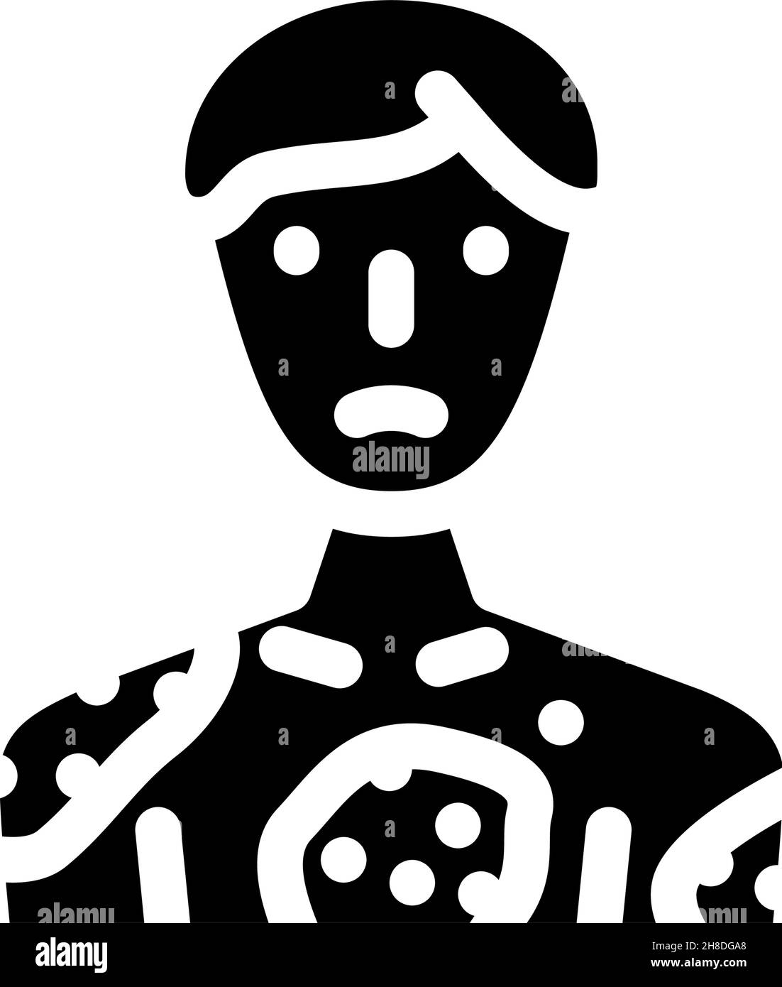 psoriasis skin illness glyph icon vector illustration Stock Vector