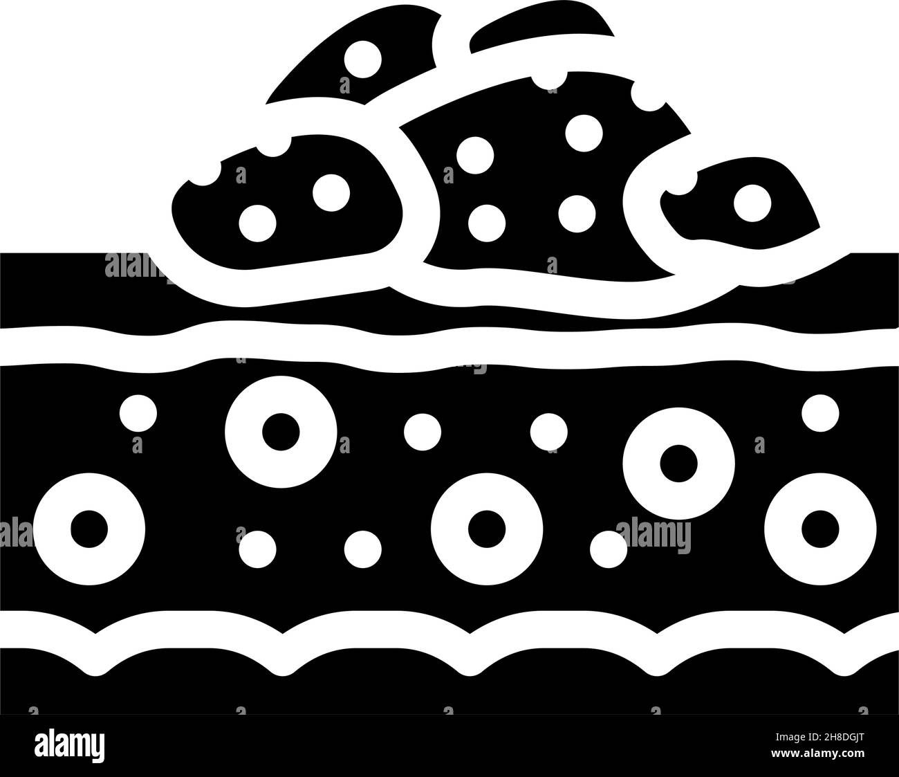 papilloma skin disease glyph icon vector illustration Stock Vector