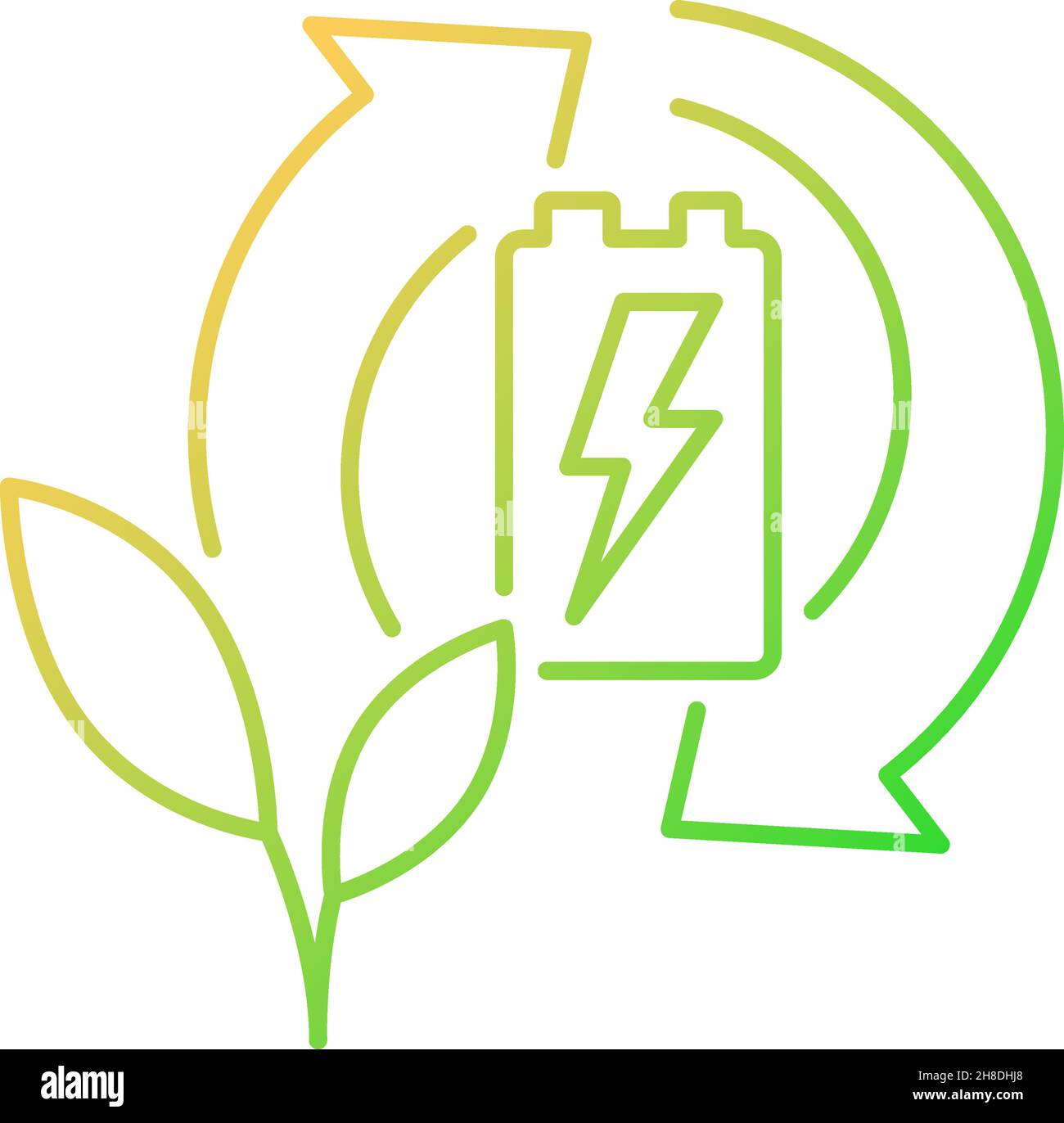 Eco battery recycling gradient linear vector icon Stock Vector