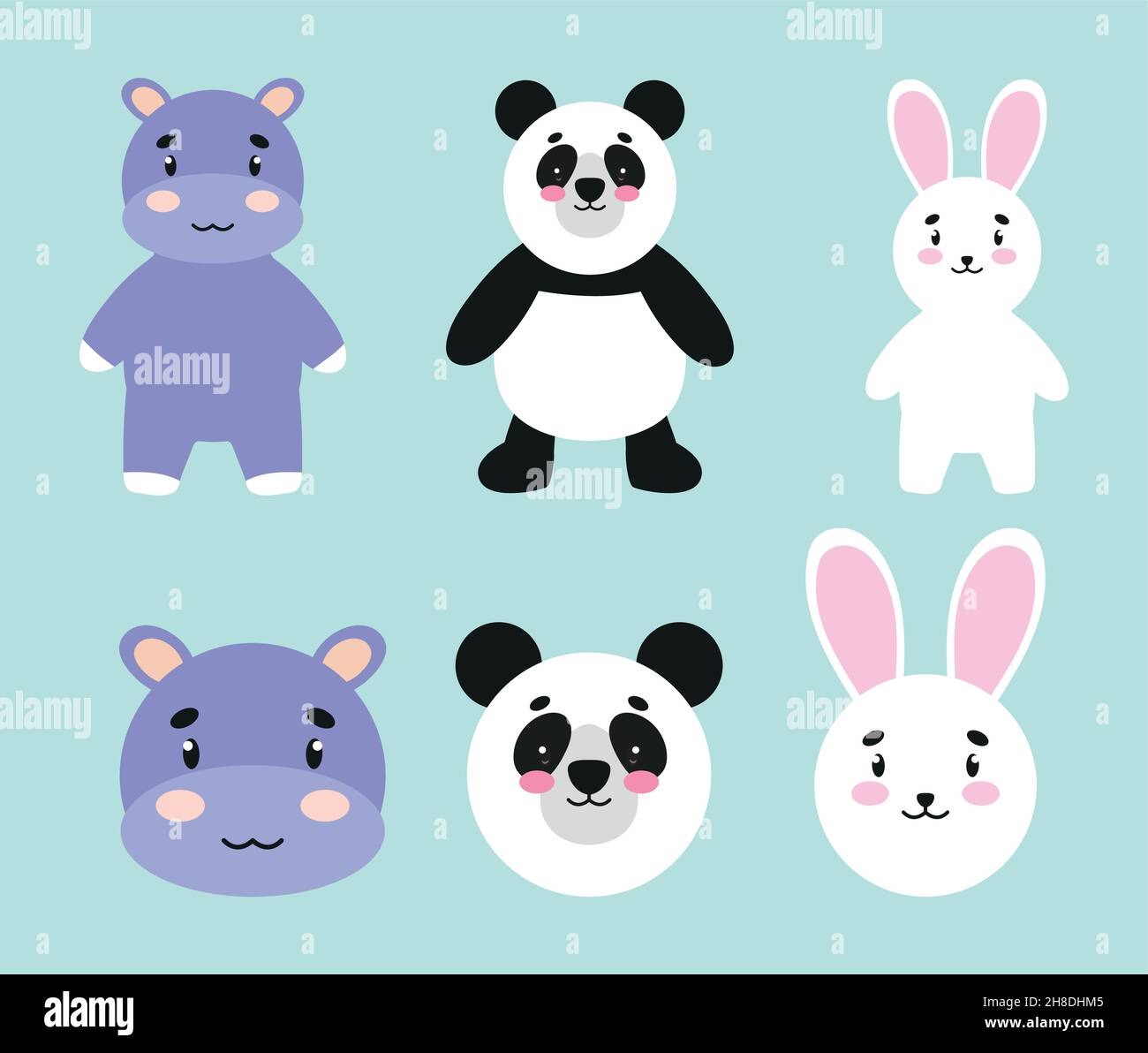cute animals icon set design Stock Vector Image & Art - Alamy