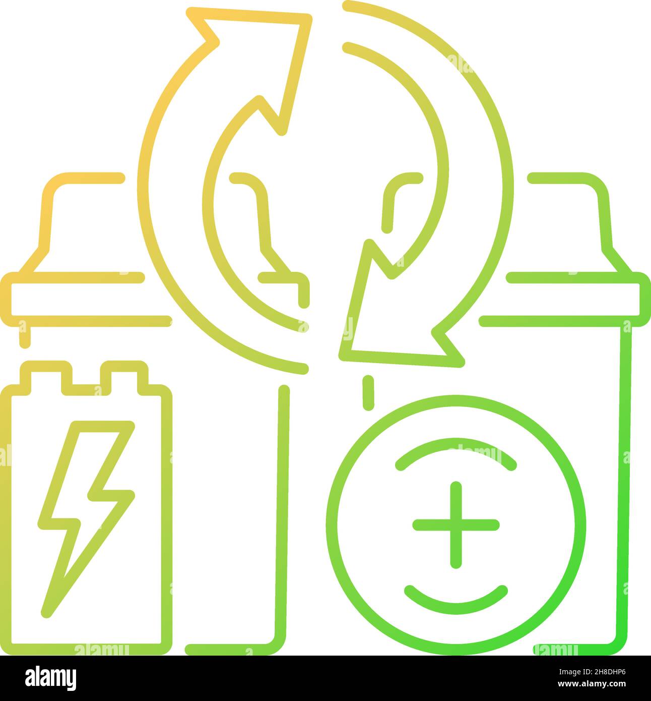 Battery recycling station gradient linear vector icon Stock Vector