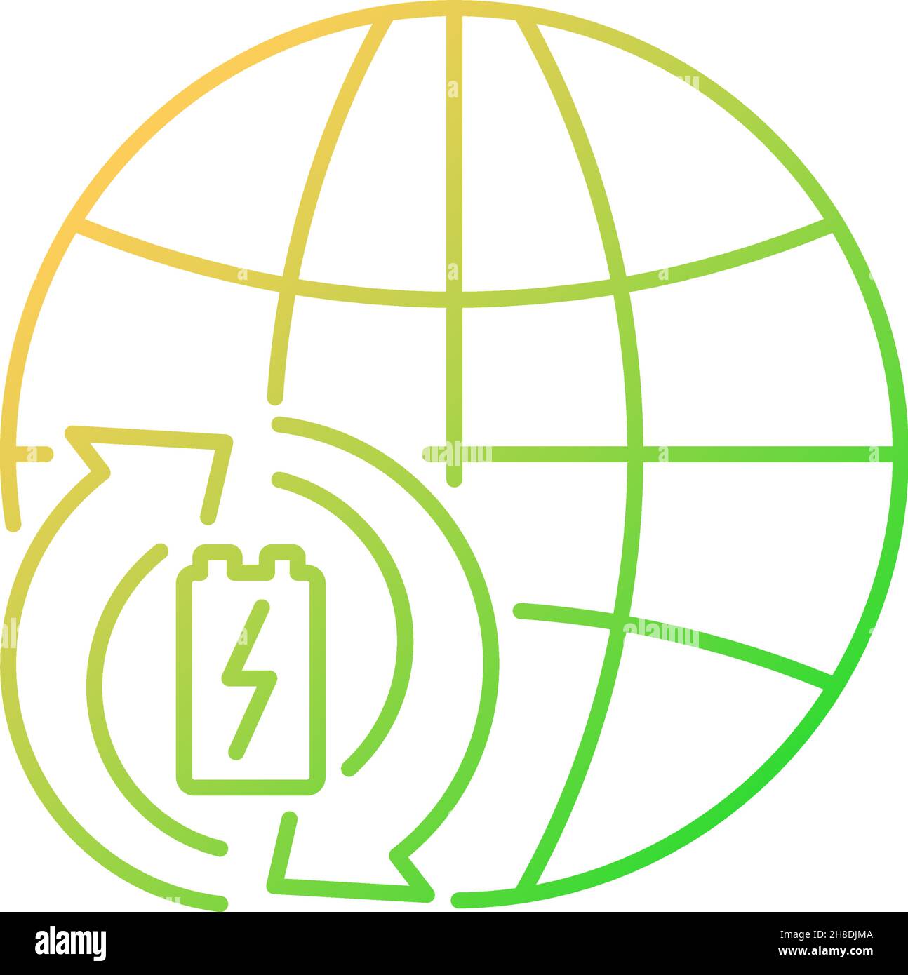 Global battery recycling gradient linear vector icon Stock Vector