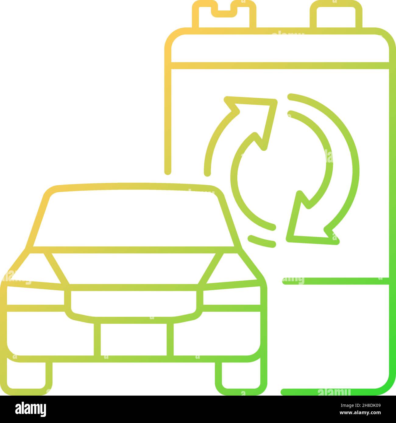 Recyclable EV battery gradient linear vector icon Stock Vector