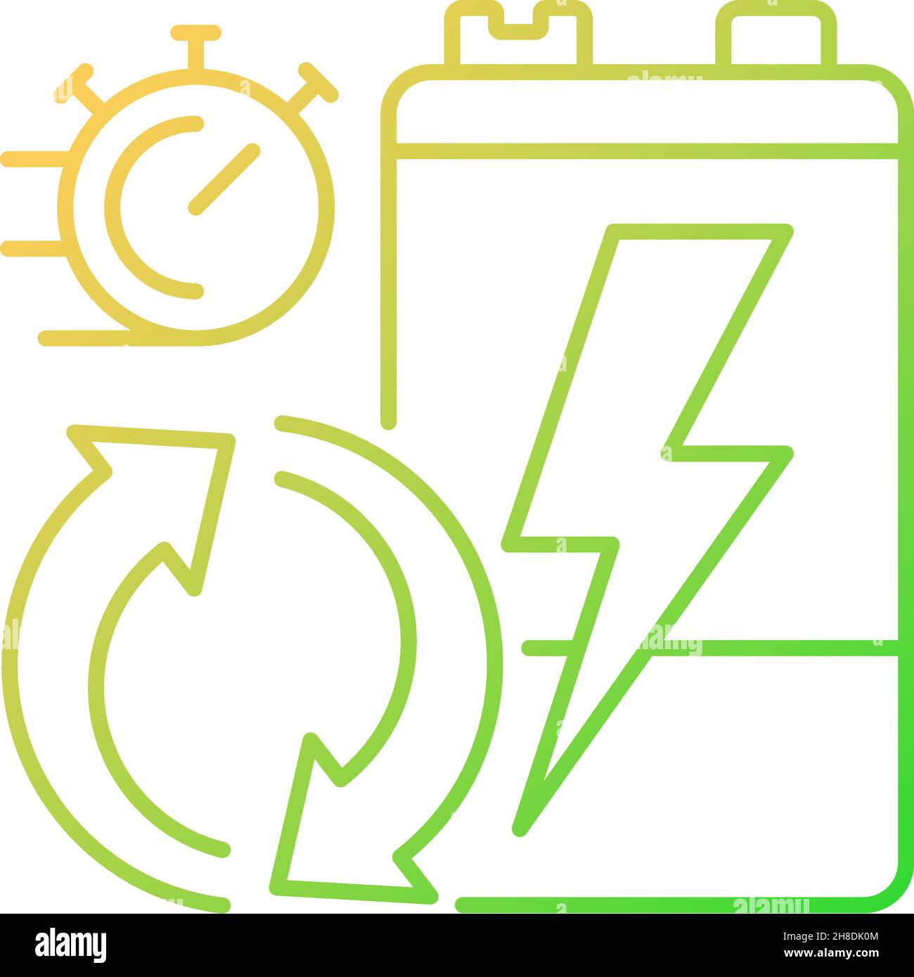 Battery recycling rates gradient linear vector icon Stock Vector