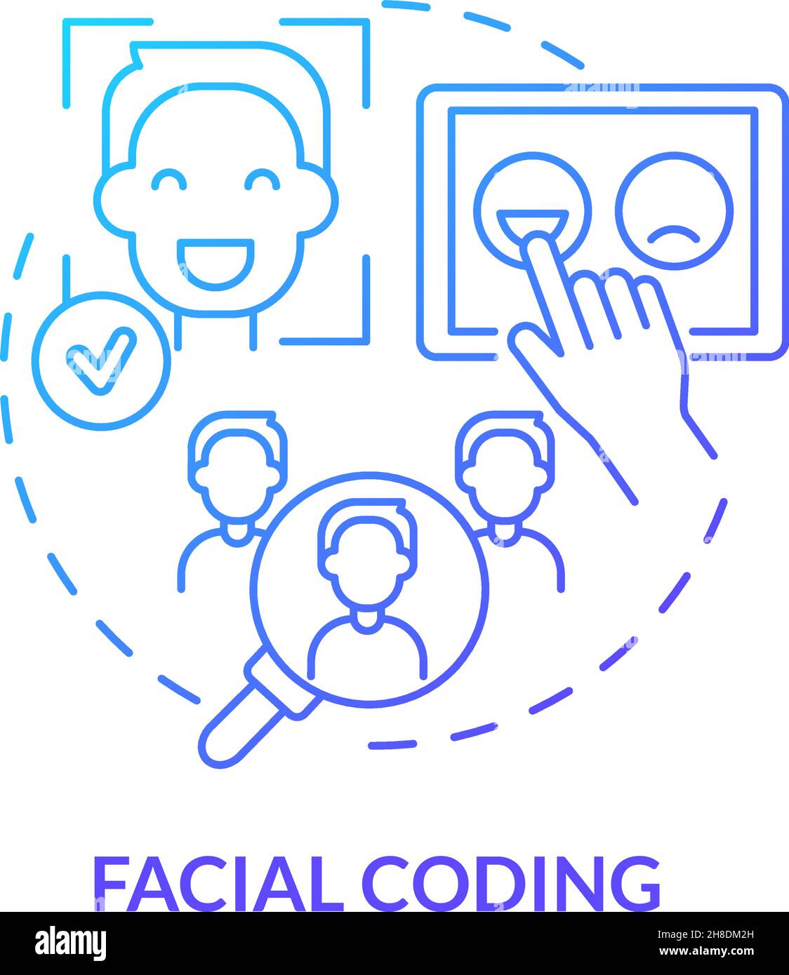 Face recognition concept icon Stock Vector