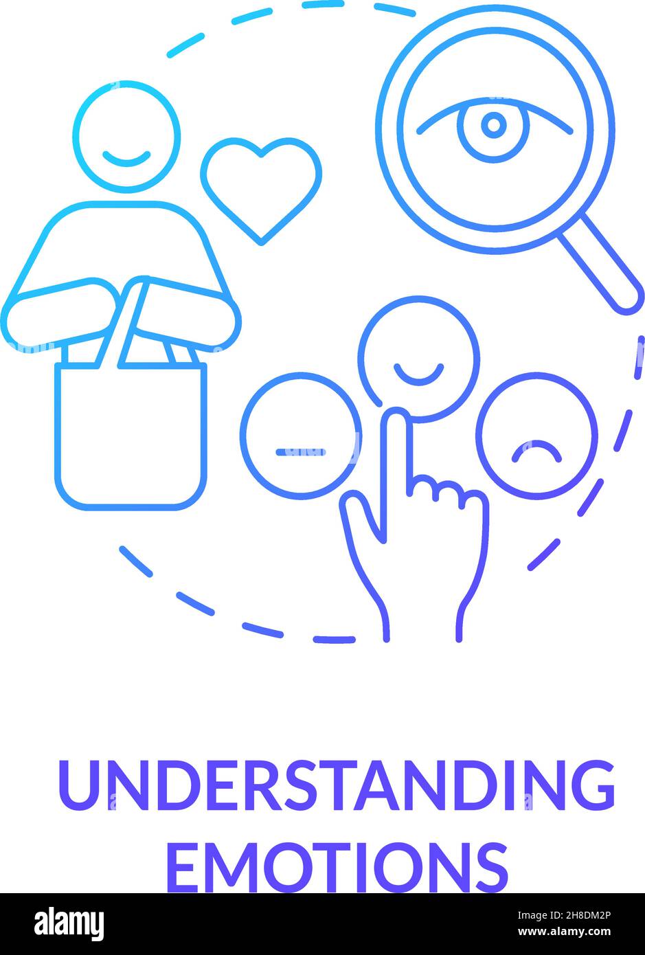 Emotions comprehension concept icon Stock Vector