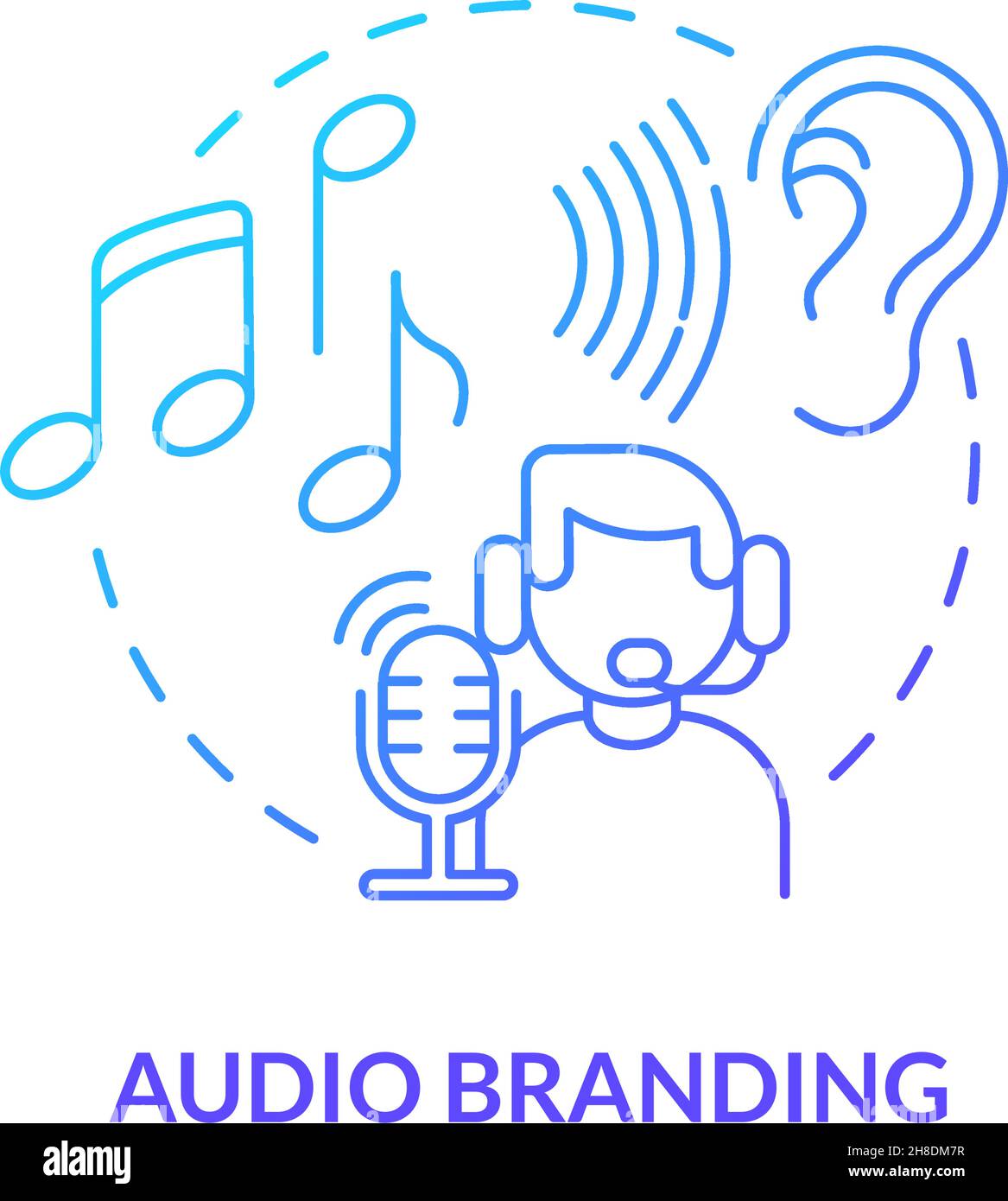 Brand audible identity concept icon Stock Vector