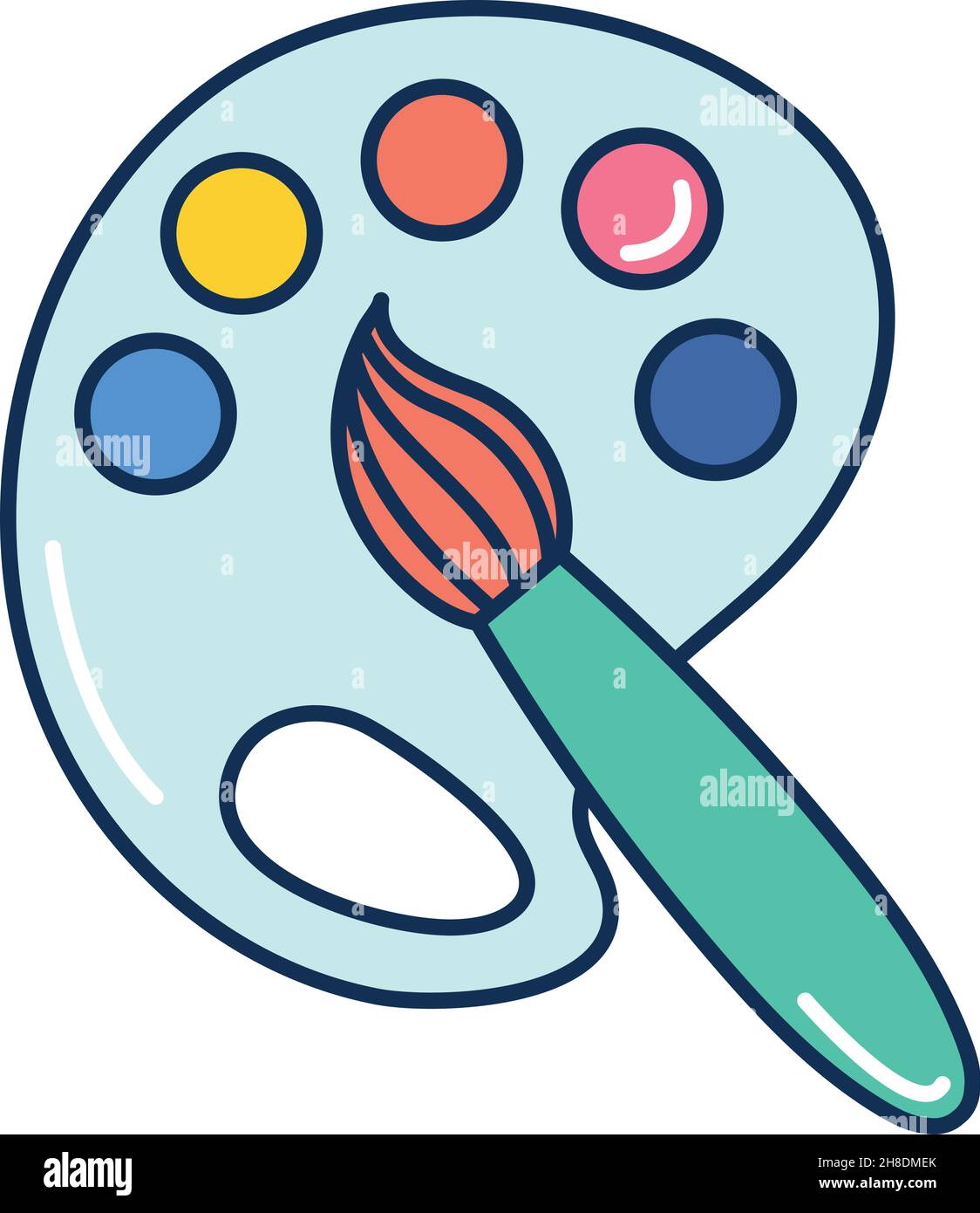 paint palette and brush icon Stock Vector Image & Art - Alamy