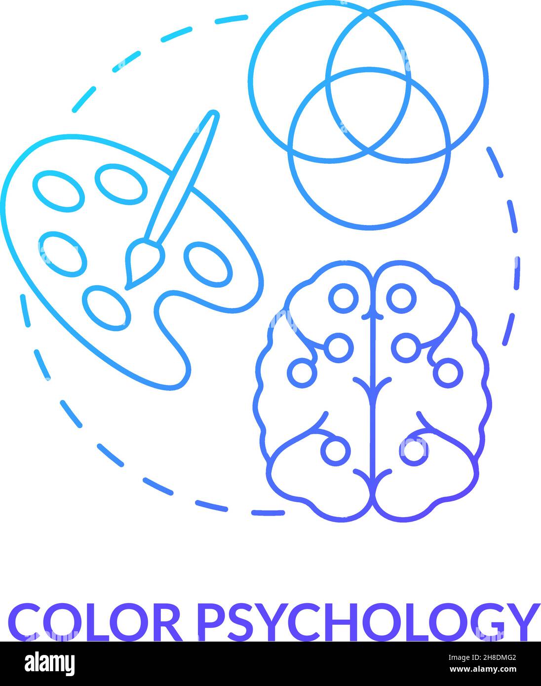 Study of hues concept icon Stock Vector