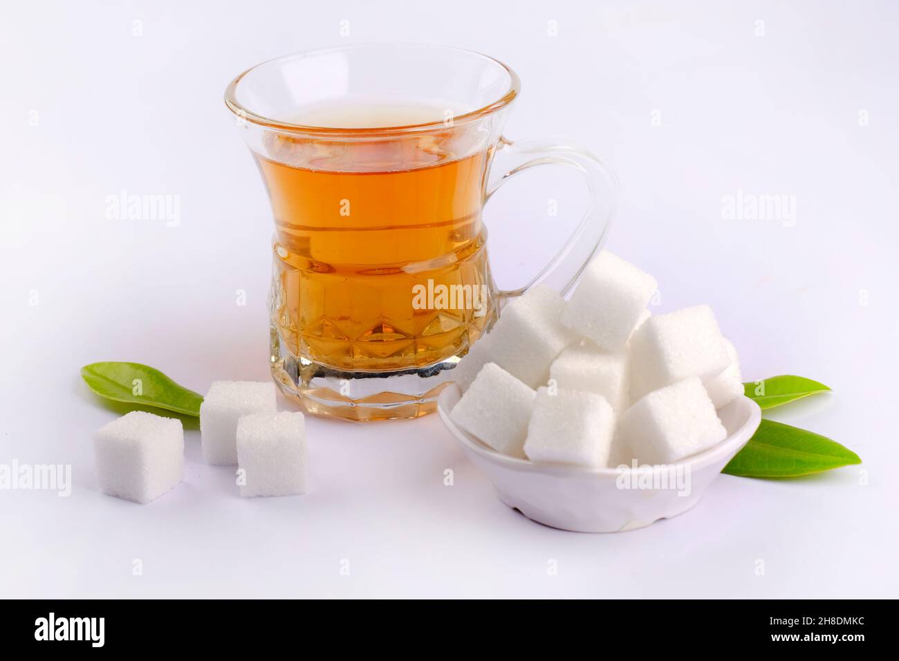 Sugar cubes.Cube sugar background, Sugar cubes in white bowl, isolated