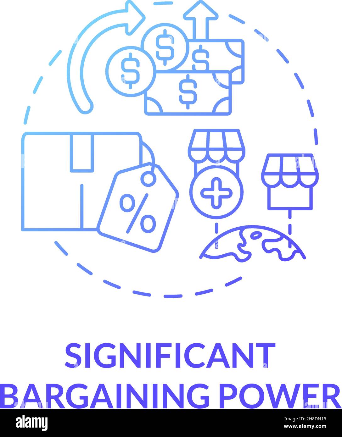 Significant bargaining power blue gradient concept icon Stock Vector Image  & Art - Alamy