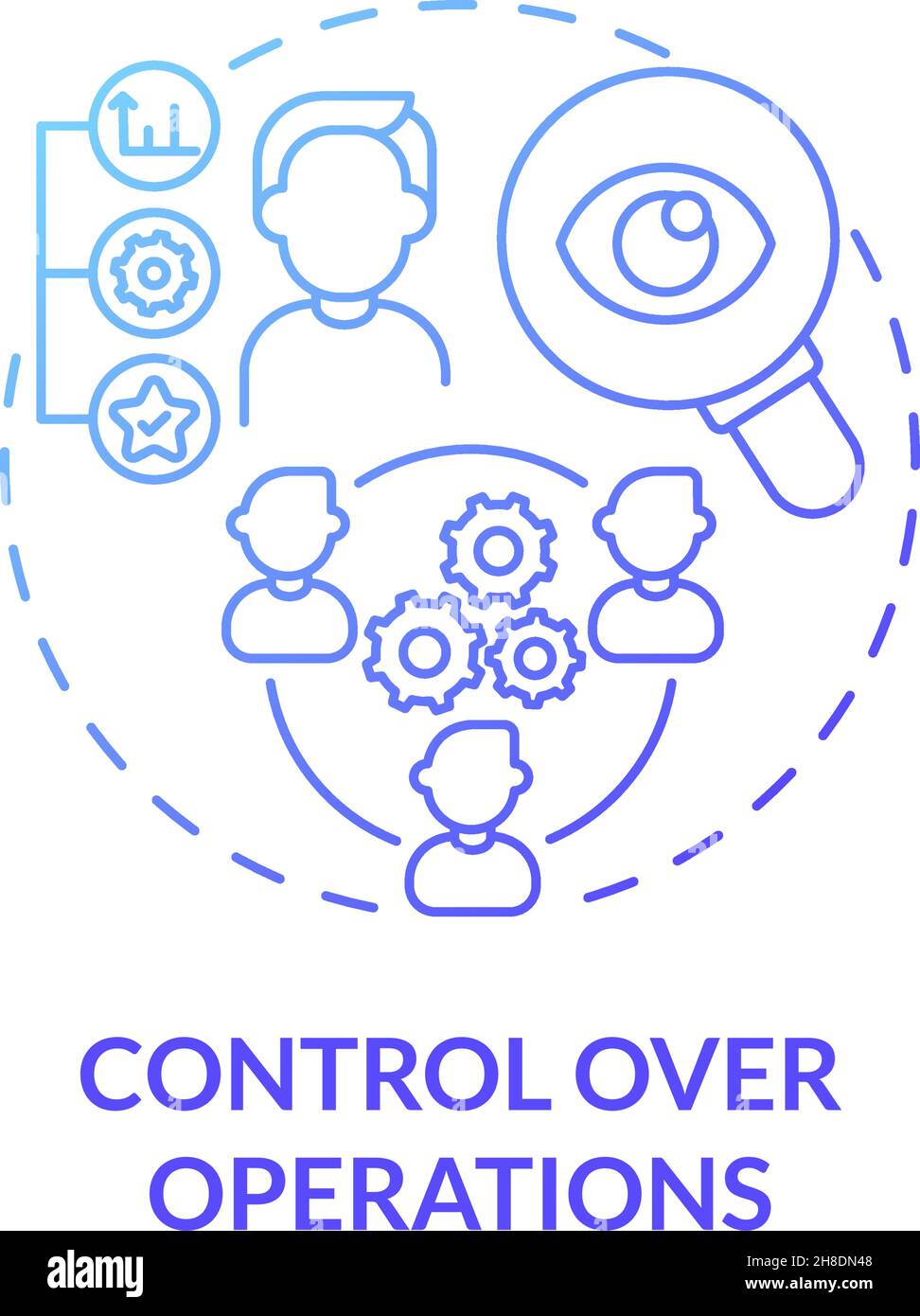 Control over operations blue gradient concept icon Stock Vector Image