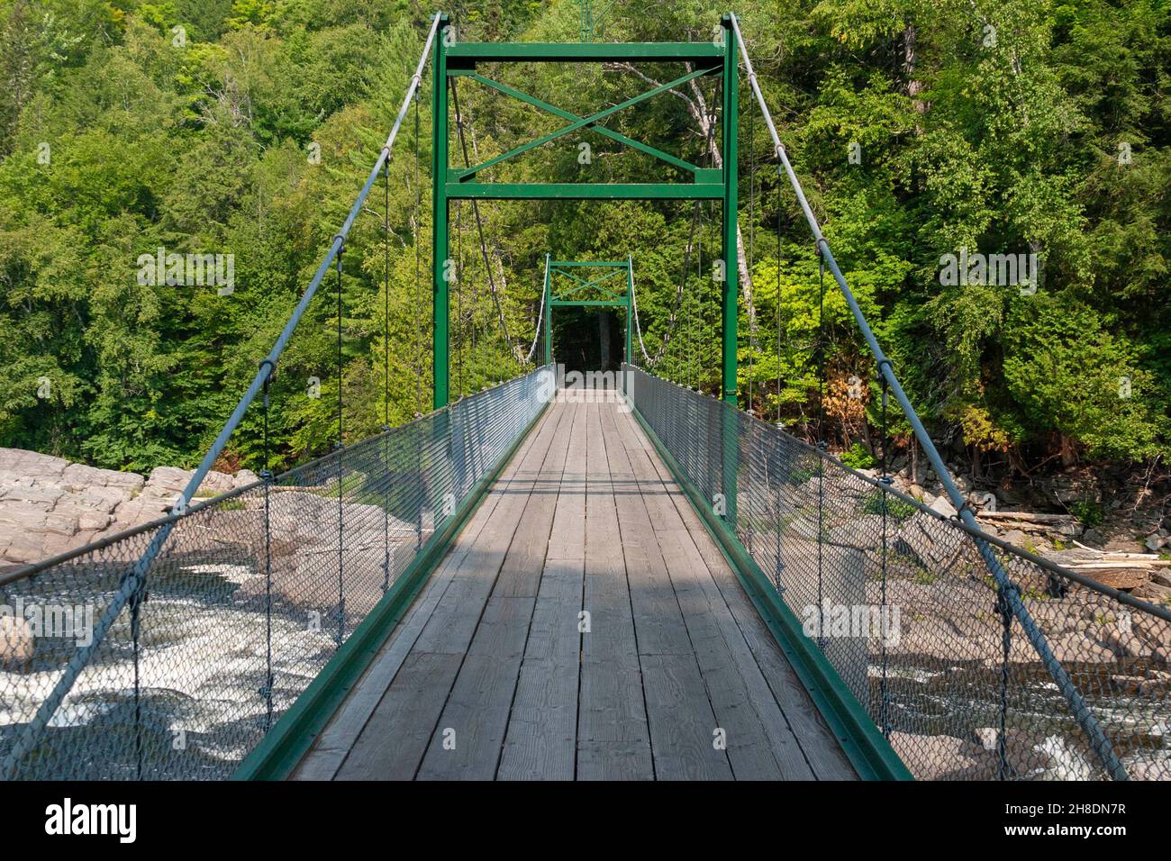 Suspension bridge at St anne canyon Quebec canada Stock Photo Alamy