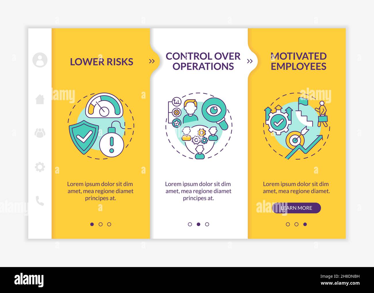 Internal growth advantages onboarding vector template Stock Vector
