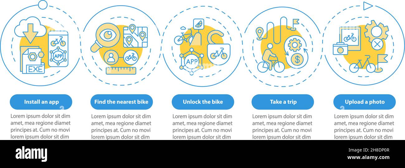 Bicycle share usage vector infographic template Stock Vector Image ...