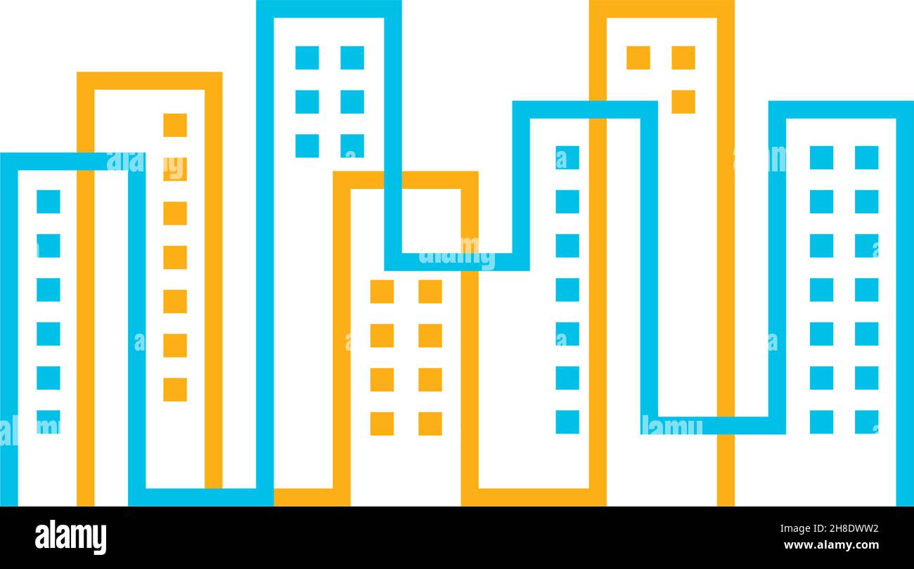 abstract city buildings on white background Stock Vector Image & Art ...
