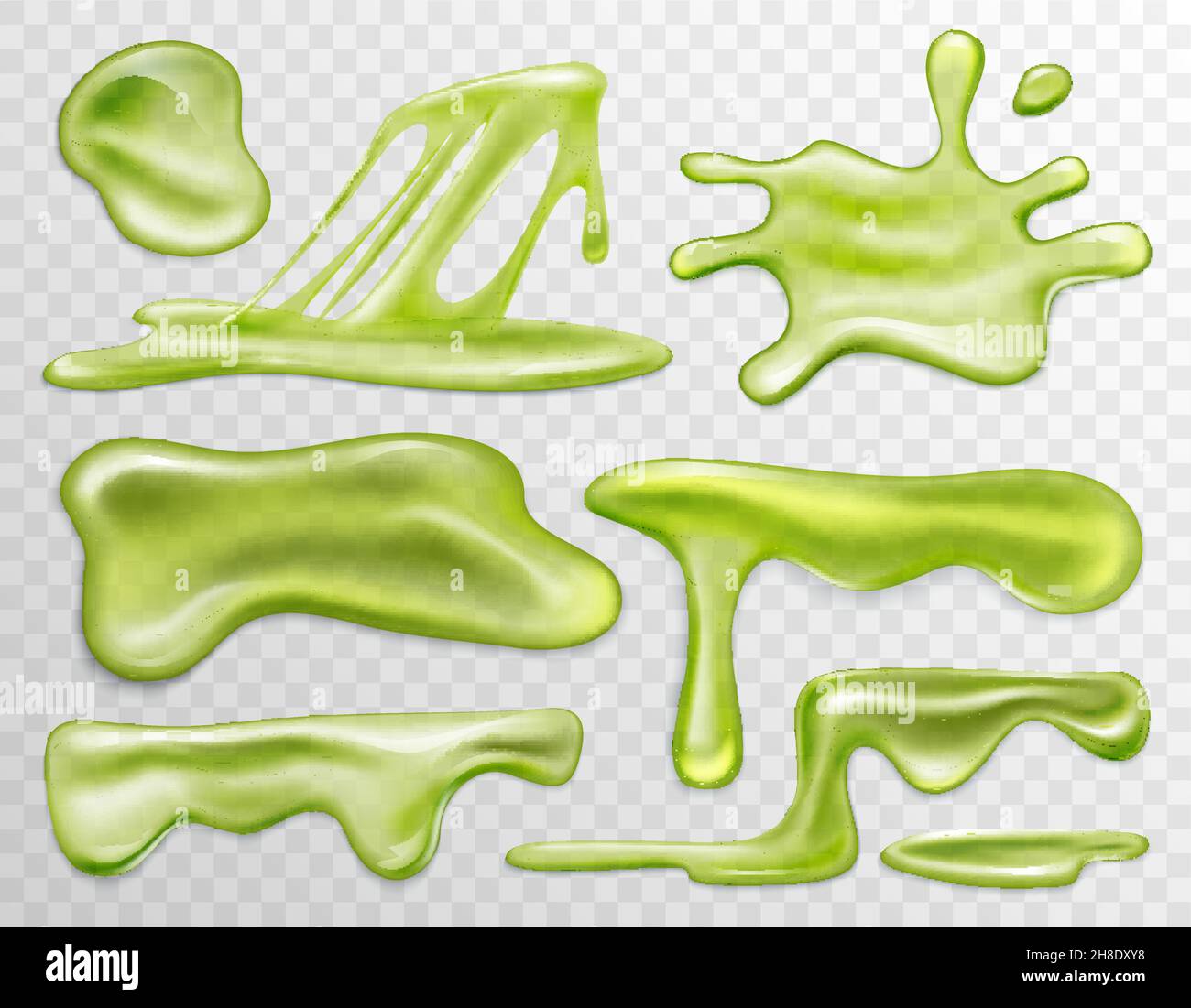 green slime splash on transparent background ,isolated slime