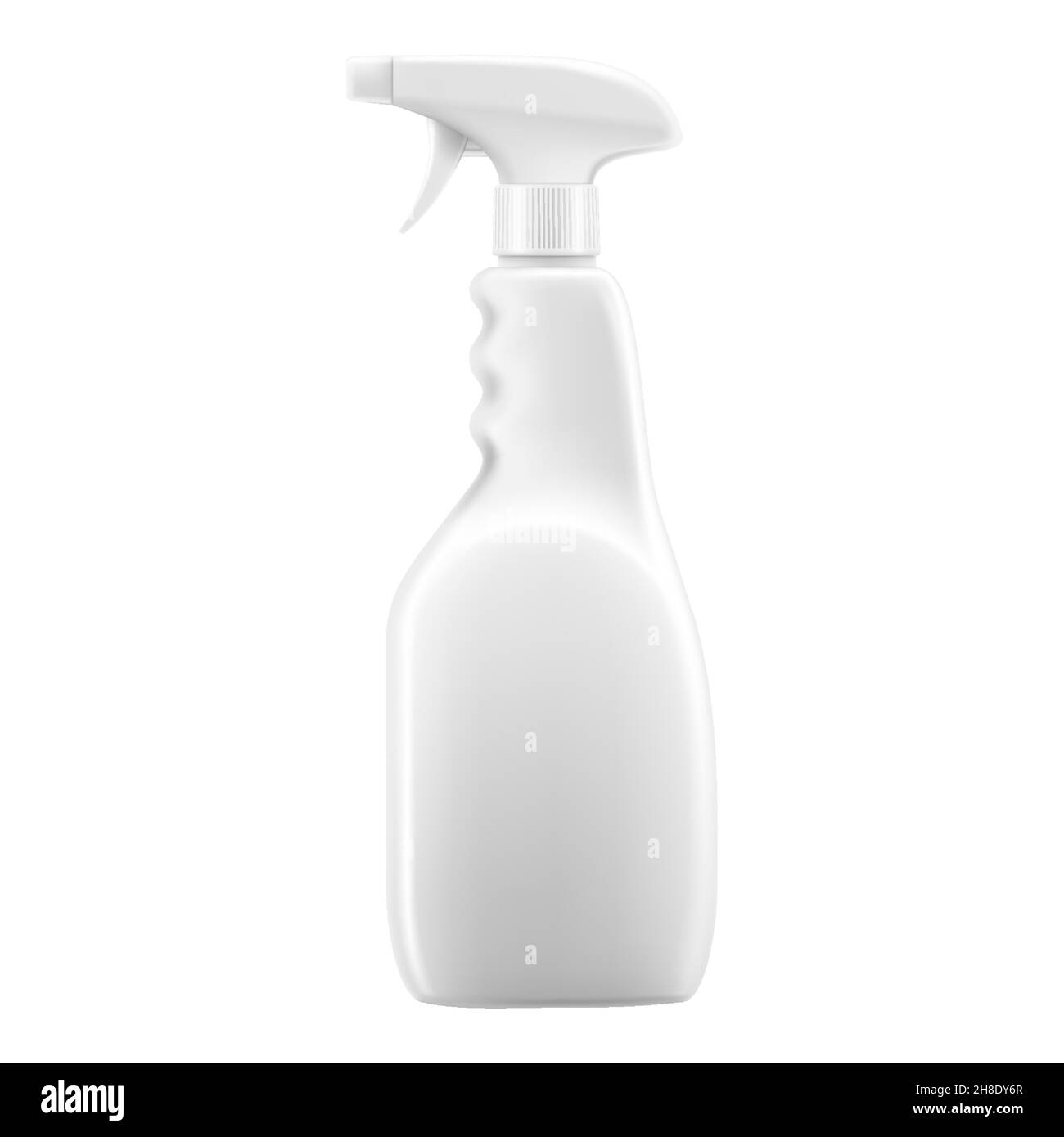 Realistic White Plastic bottle can Spray Pistol. Household cleaning