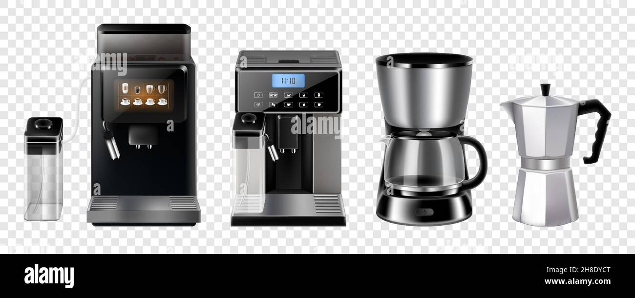 https://c8.alamy.com/comp/2H8DYCT/coffee-maker-machines-cafe-and-barista-brewing-tools-vector-3d-realistic-set-coffee-makers-and-machines-espresso-drip-pot-french-press-and-filter-2H8DYCT.jpg