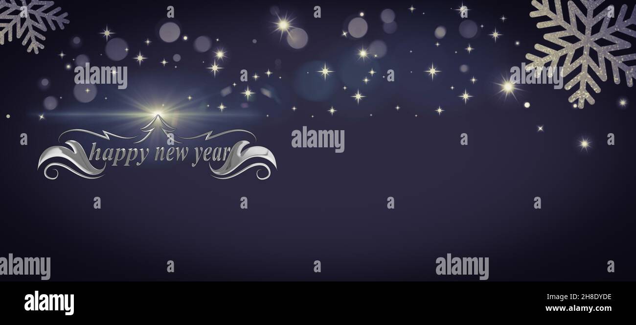 New year background with happy new year text, bokeh lights and ...