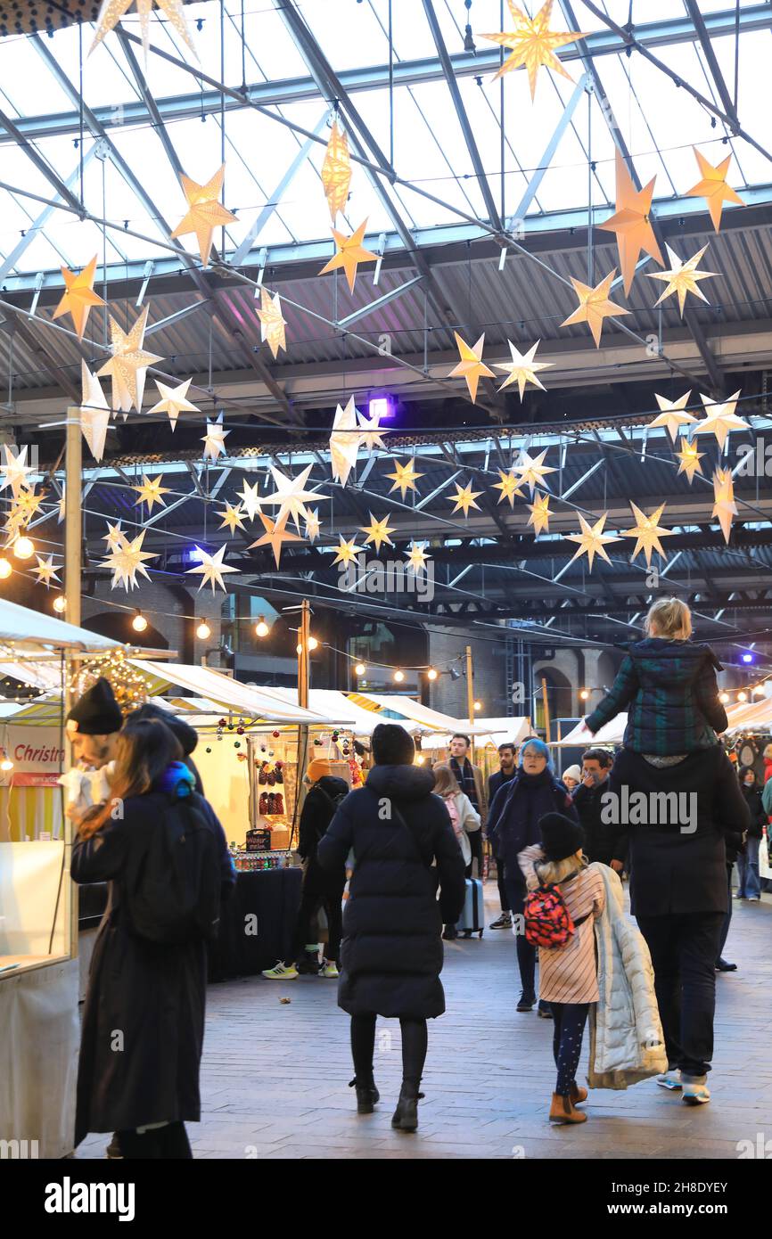 The Canopy Christmas Market near Granary Square at KIngs Cross, north London, UK Stock Photo Alamy