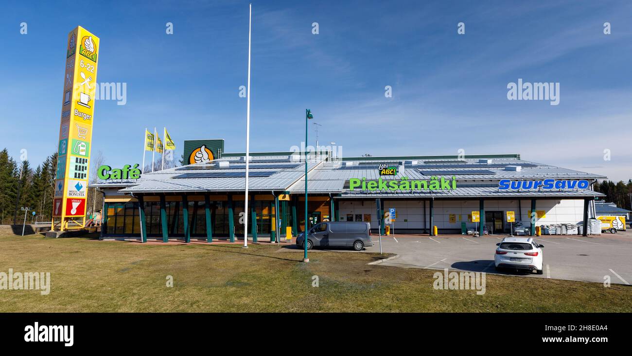 Combined ABC service station , cafe , restaurant , small shop and petrol  station at Summer , Finland Stock Photo - Alamy