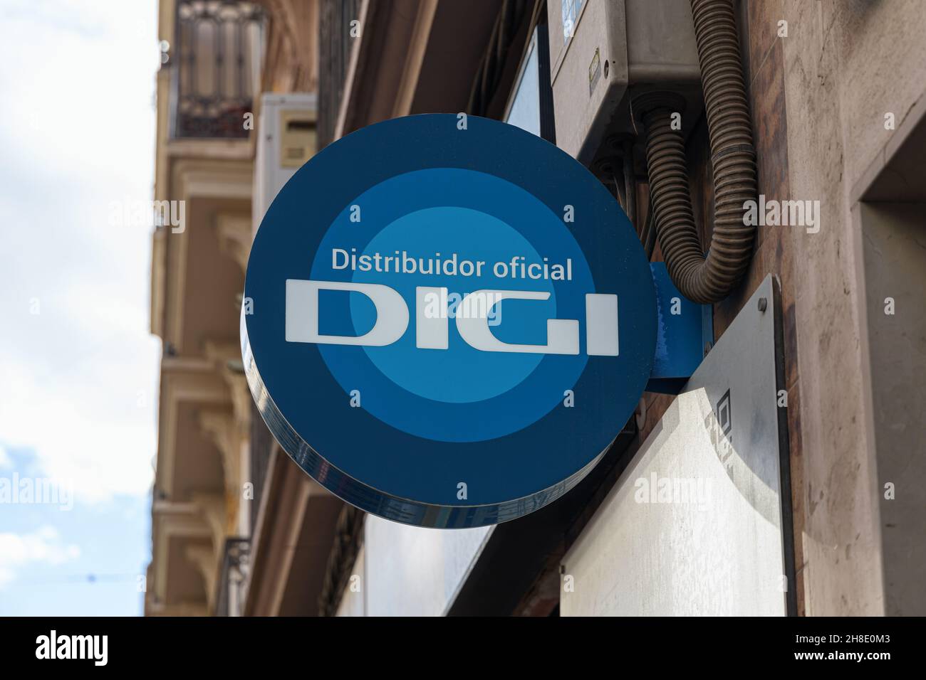 VALENCIA, SPAIN - NOVEMBER 29, 2021: DIGI is a Romanian telecommunication holding company Stock Photo