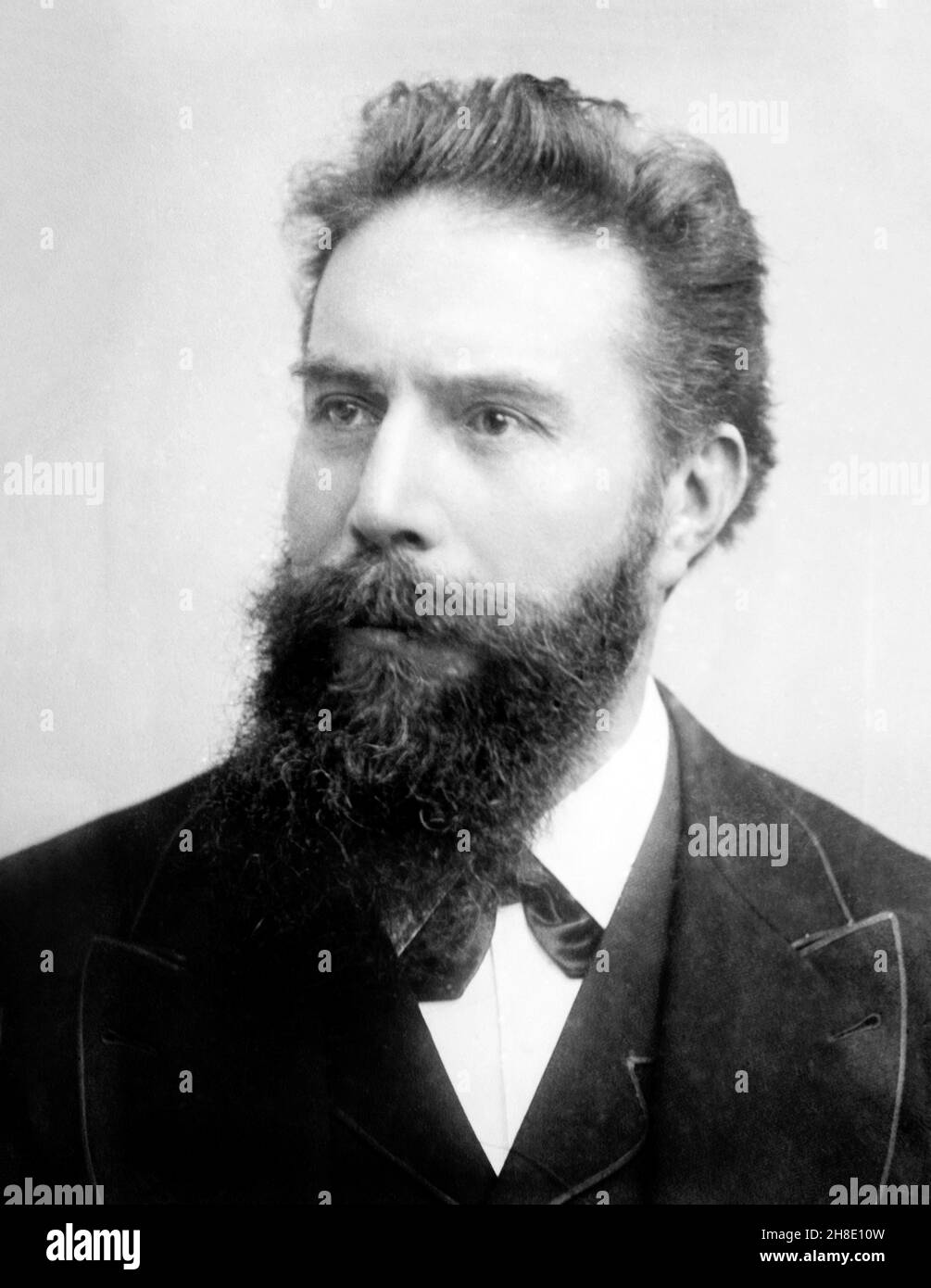 W.C. Röntgen.  Portrait of the Nobel Prize winning physicist, Wilhelm Roentgen (1845-1923) Stock Photo