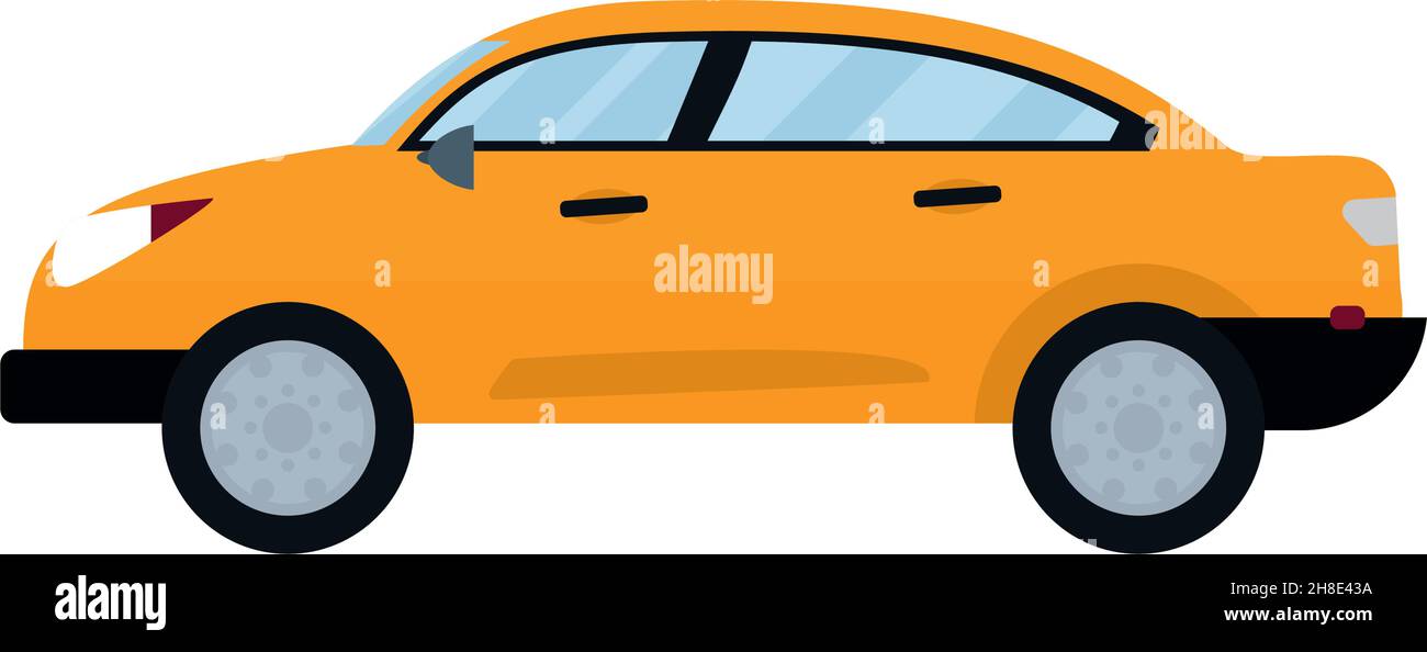 yellow sedan car on white background Stock Vector Image & Art - Alamy