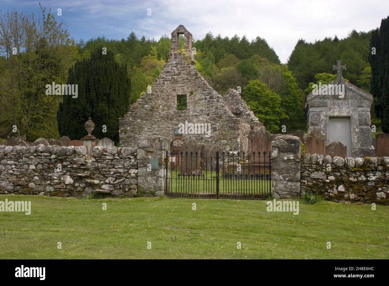 Anworth old Church ruins built in 1626, location used in horror film, the Wicker Man, Gatehouse of Fleet, Dumfries & Galloway, Scotland Stock Photo