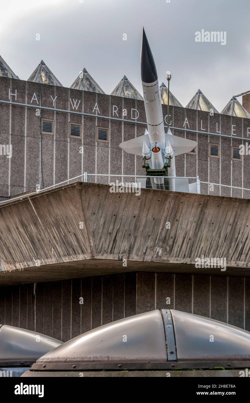 Missile at the Hayward Gallery as part of History Is Now exhibition in the run-up to the 2015 General Election. Exhibit curated by Richard Wentworth. Stock Photo