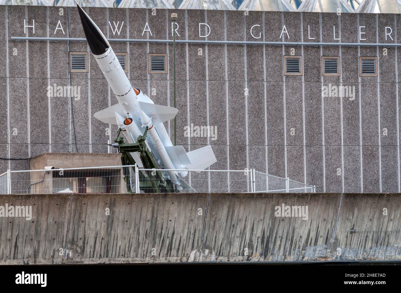 Missile at the Hayward Gallery as part of History Is Now exhibition in the run-up to the 2015 General Election. Exhibit curated by Richard Wentworth. Stock Photo