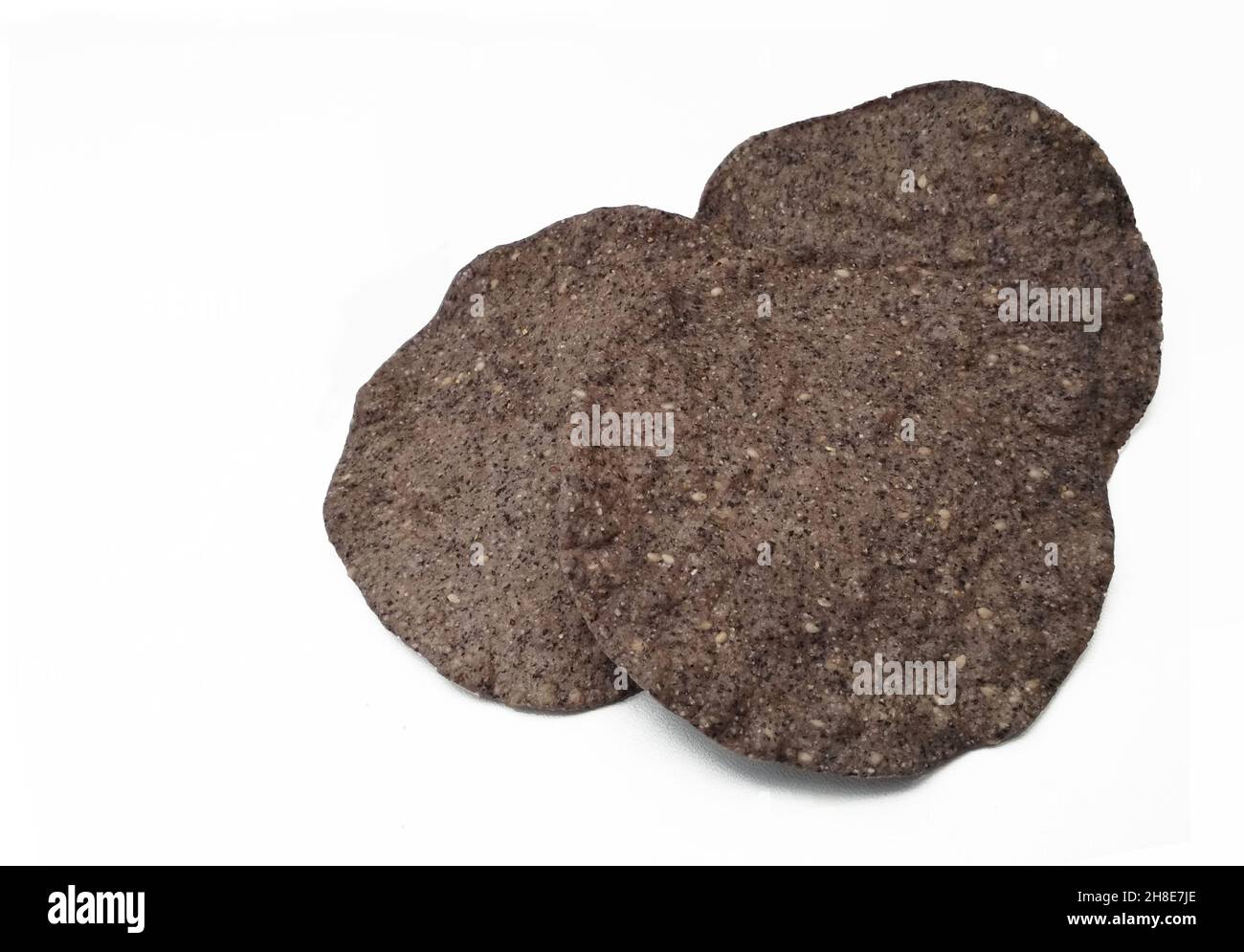 Toasted Blue Toasted blue corn tortillas isolated on white with a copy space Stock ...
