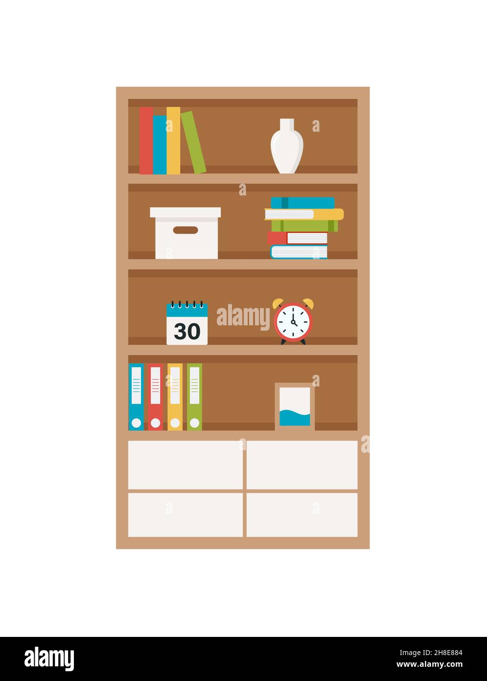 Bookcase. Flat style vector design template.EPS 10 Stock Vector