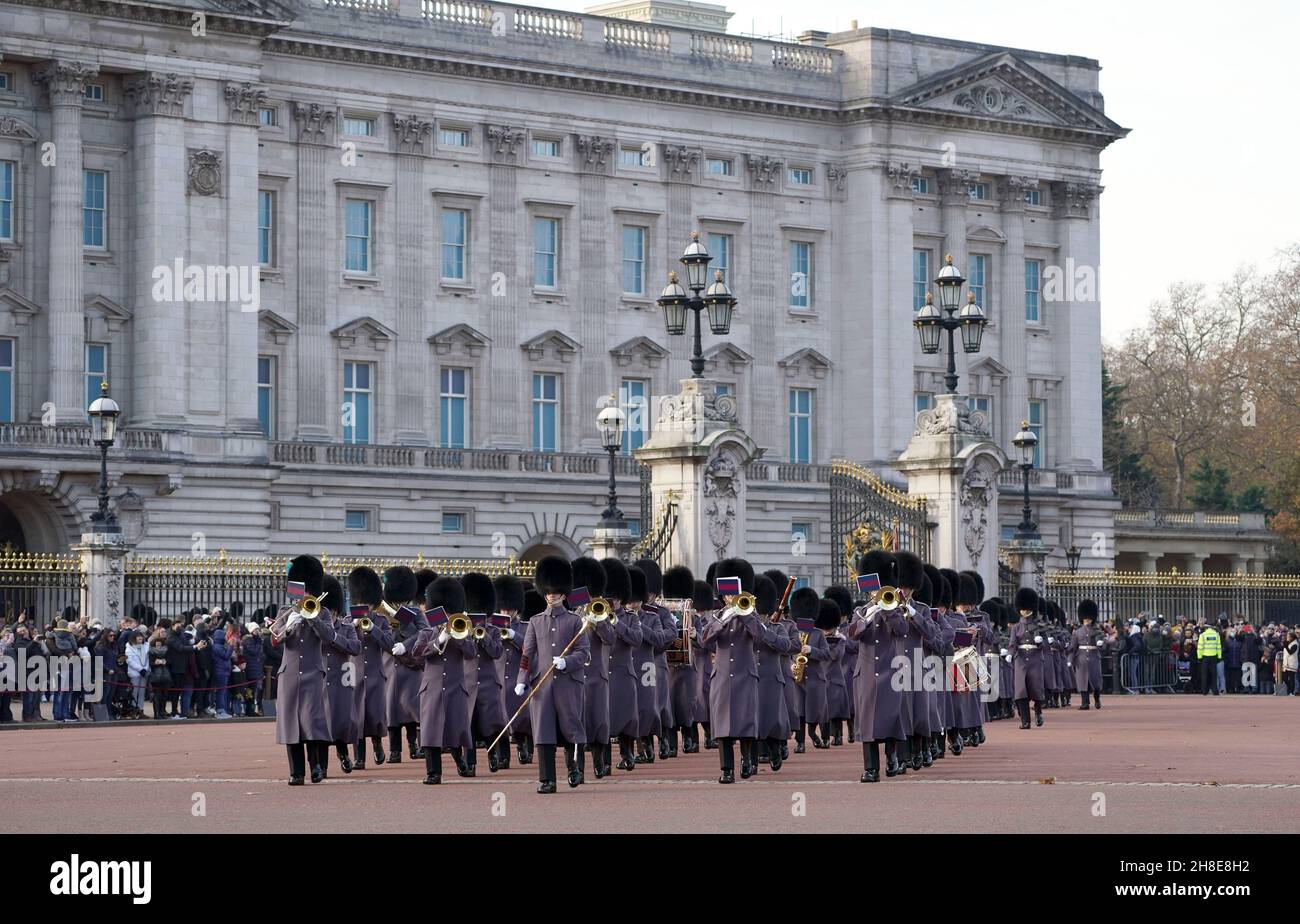 Guard change at Buckingham Palace in London. Picture date Monday