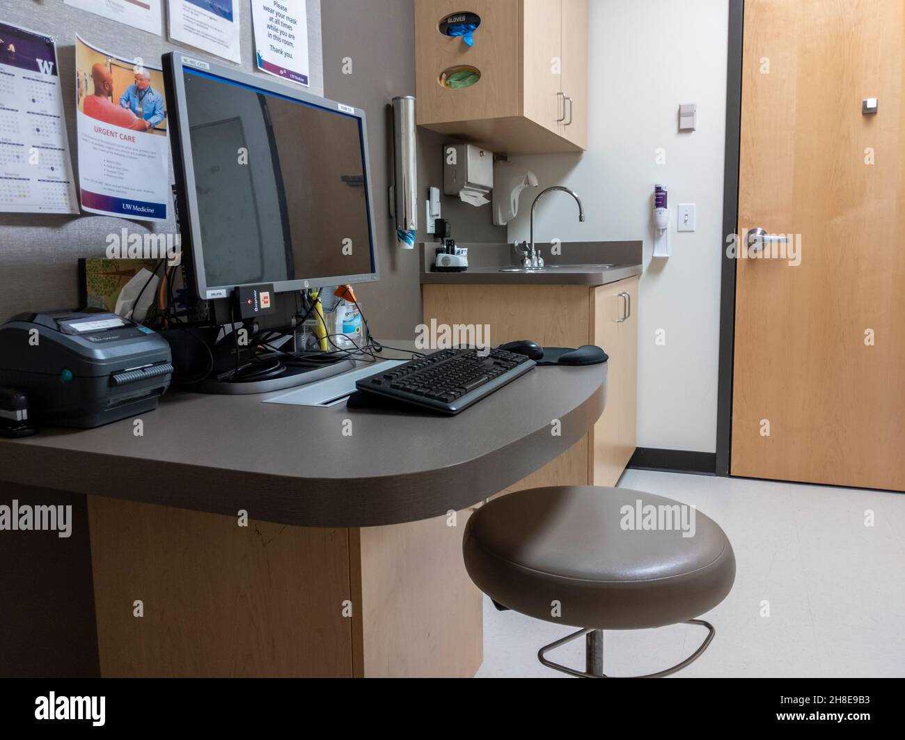 Seattle, WA USA circa August 2021 Interior view of a doctor's office