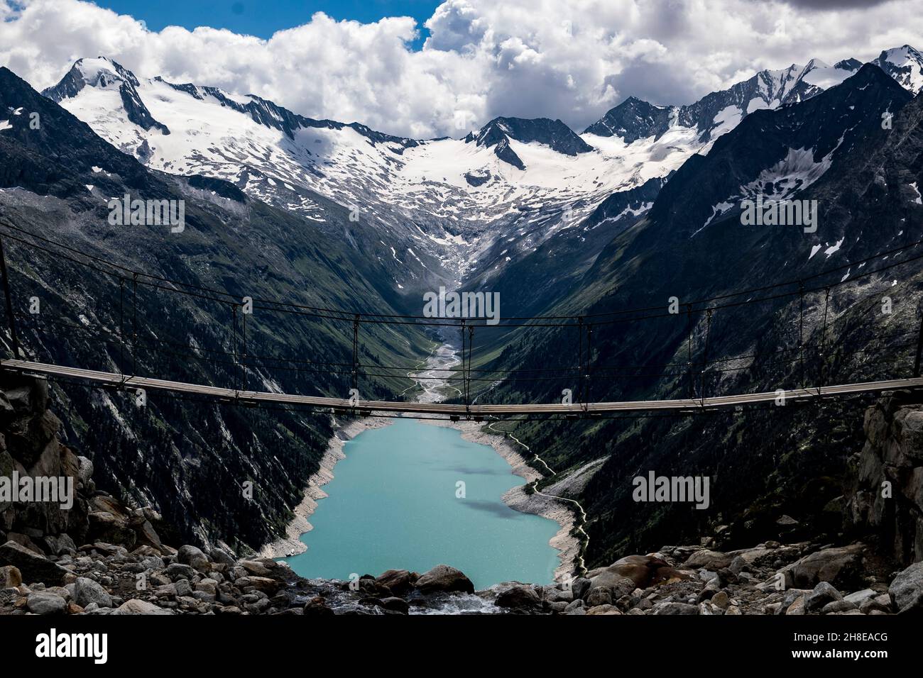 Blick auf den Schlegeisspeicher Stausee im Zillertal Tirol Österreich Stock Photo