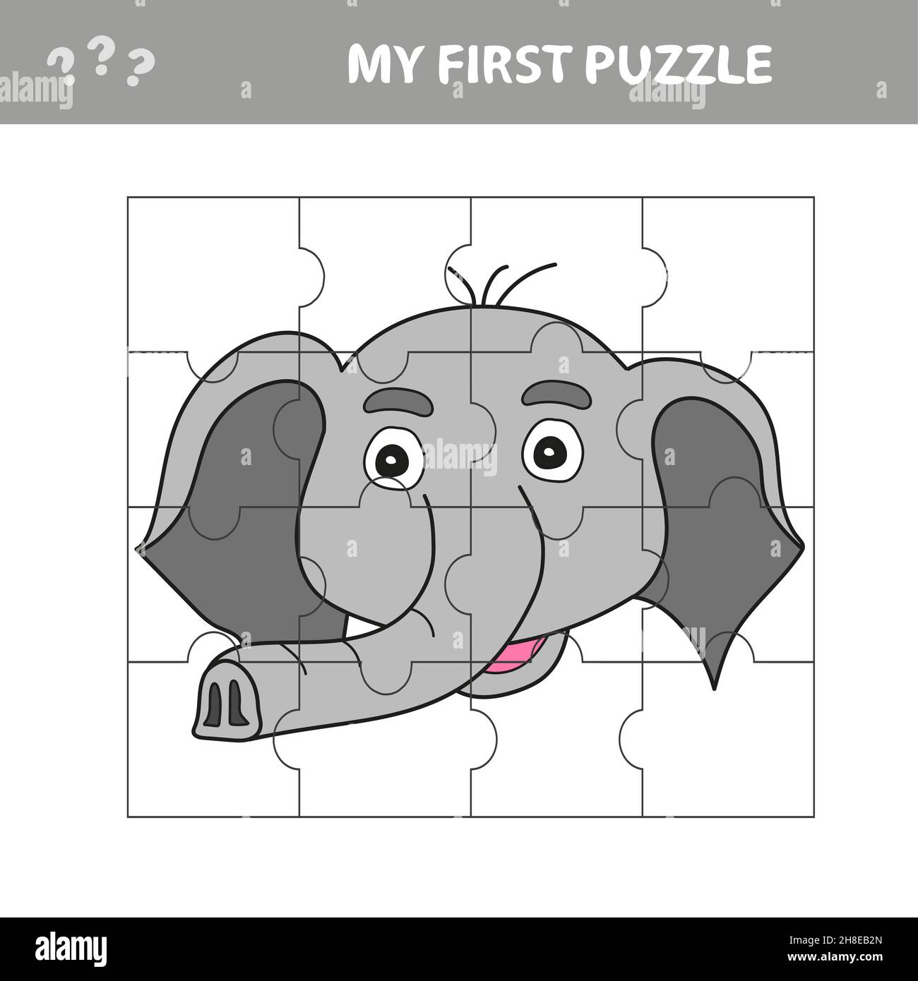 Easy educational paper game for kids. Simple kid application with funny