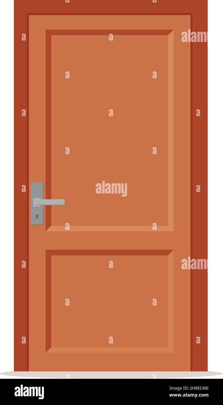 Vector Closed Door with Frame Isolated on Background EPS 10 Stock Vector
