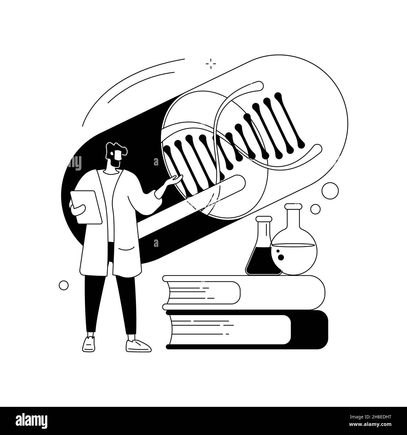 Gene therapy abstract concept vector illustration. Stock Vector