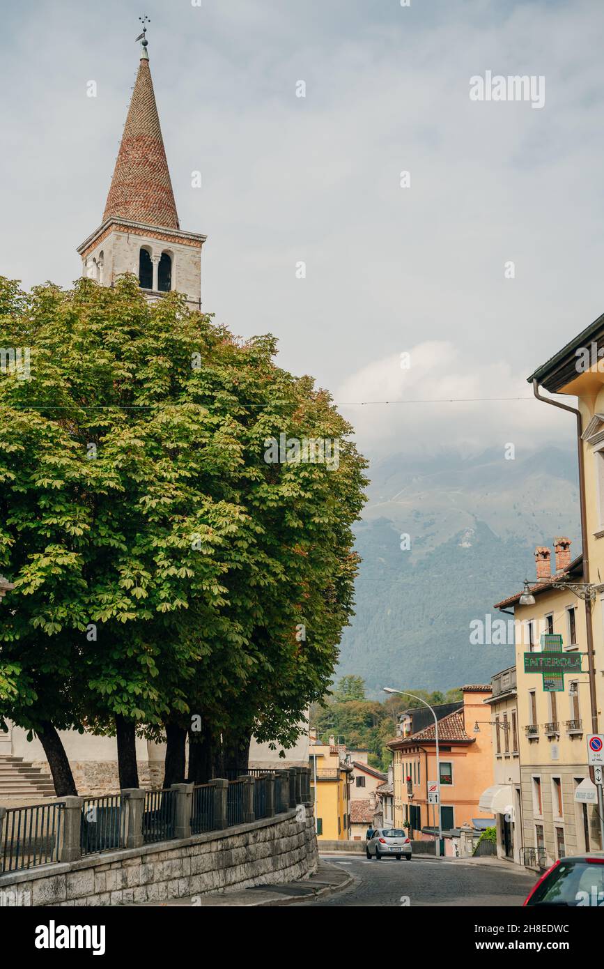 houses of beautiful Belluno town in Veneto province, northern Italy. High quality photo Stock Photo