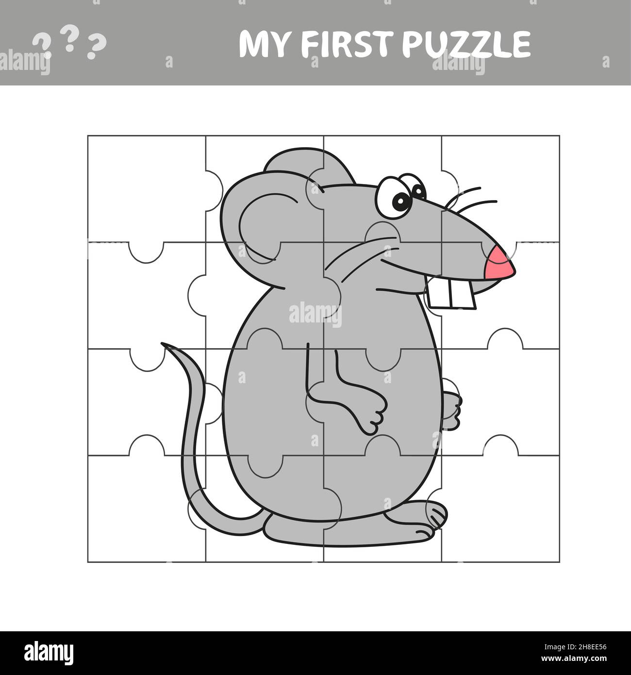 Education paper game for children, Mouse, Rat. My first puzzle for kids  Stock Vector Image & Art - Alamy