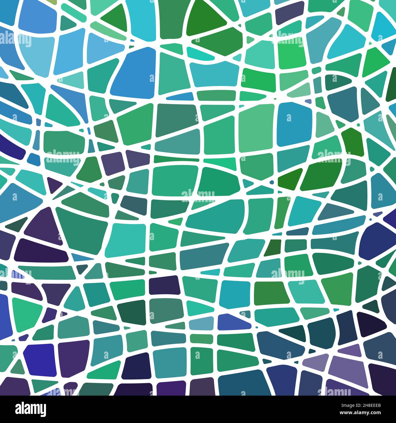 abstract vector stained-glass mosaic background - green and blue Stock ...