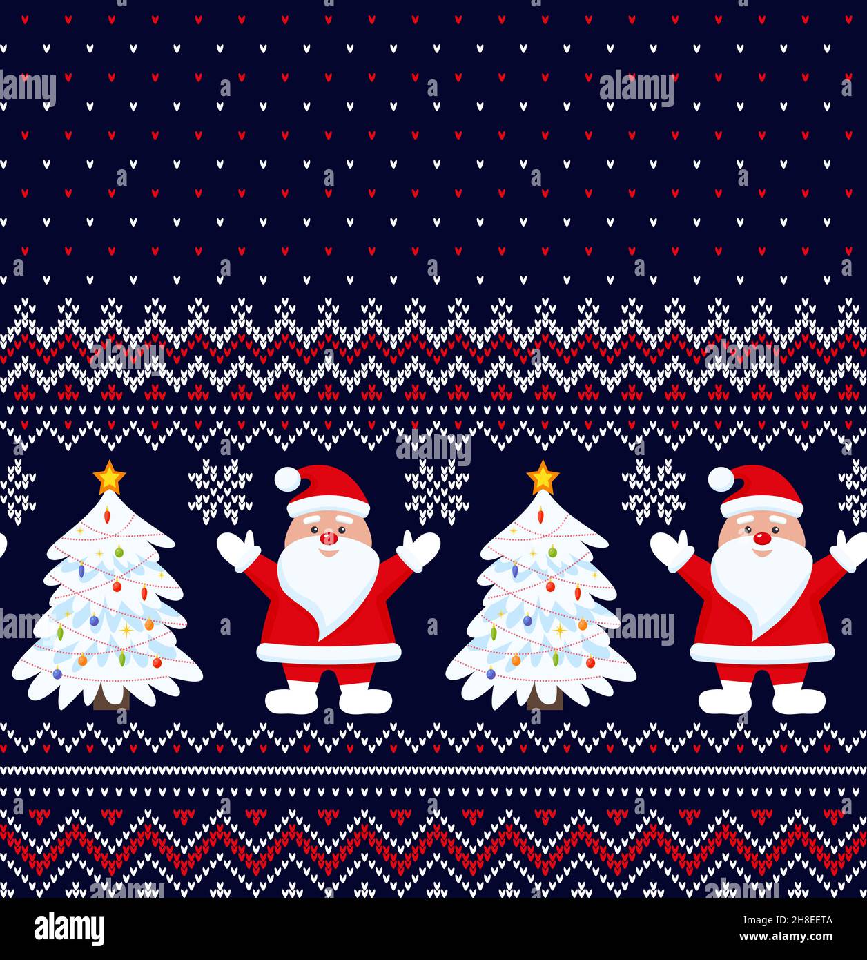 Knitted Christmas and New Year pattern into santa. Wool Knitting Sweater Design. Wallpaper wrapping paper textile print. Eps 10 Stock Vector Image & Art - Alamy Knitted Christmas and New Year pattern into santa. Wool Knitting Sweater Design. Wallpaper wrapping paper textile print. Eps 10 Stock Vector Image & Art - Alamy