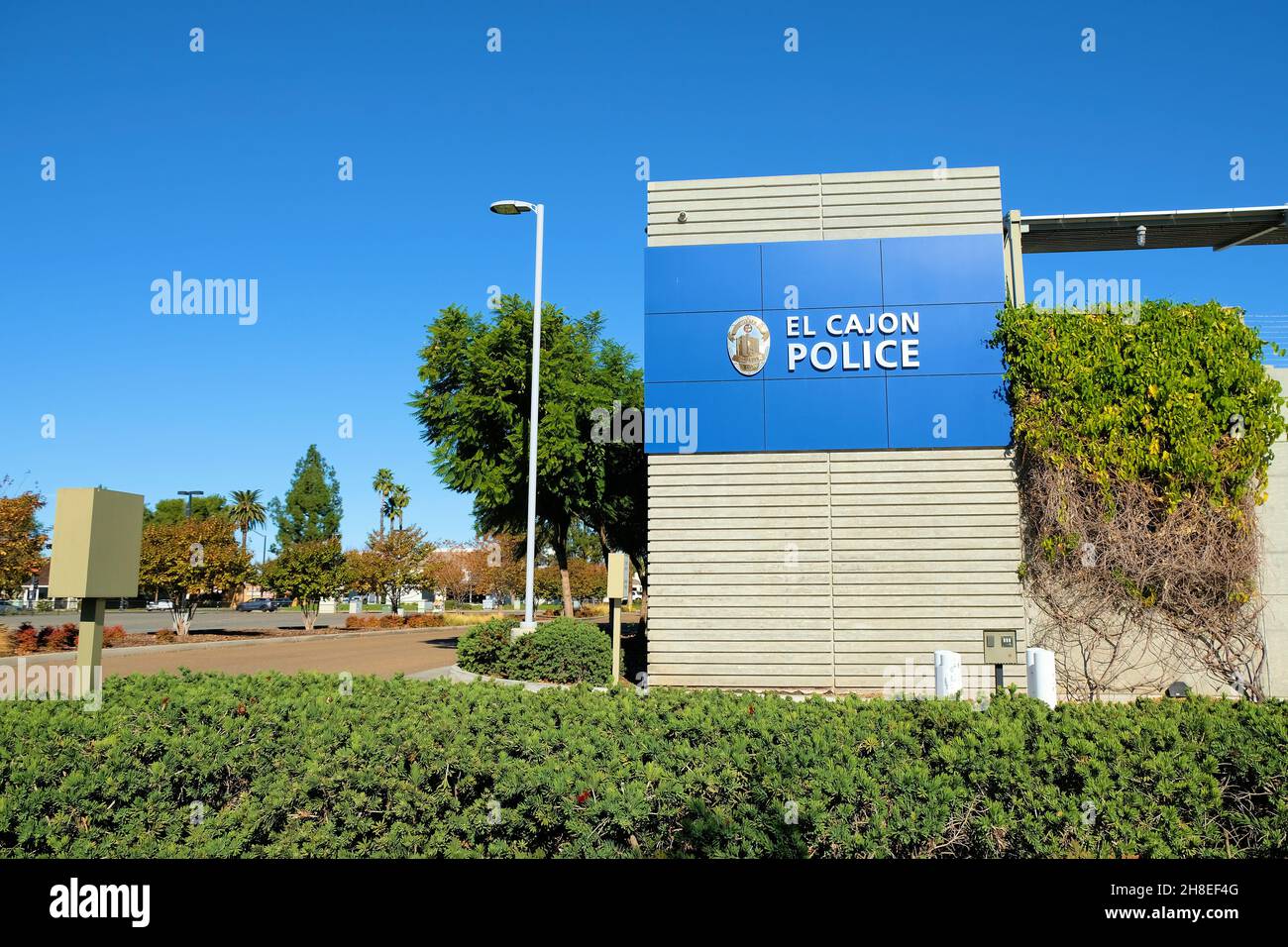 Exterior view of the El Cajon Police department headquarters near
