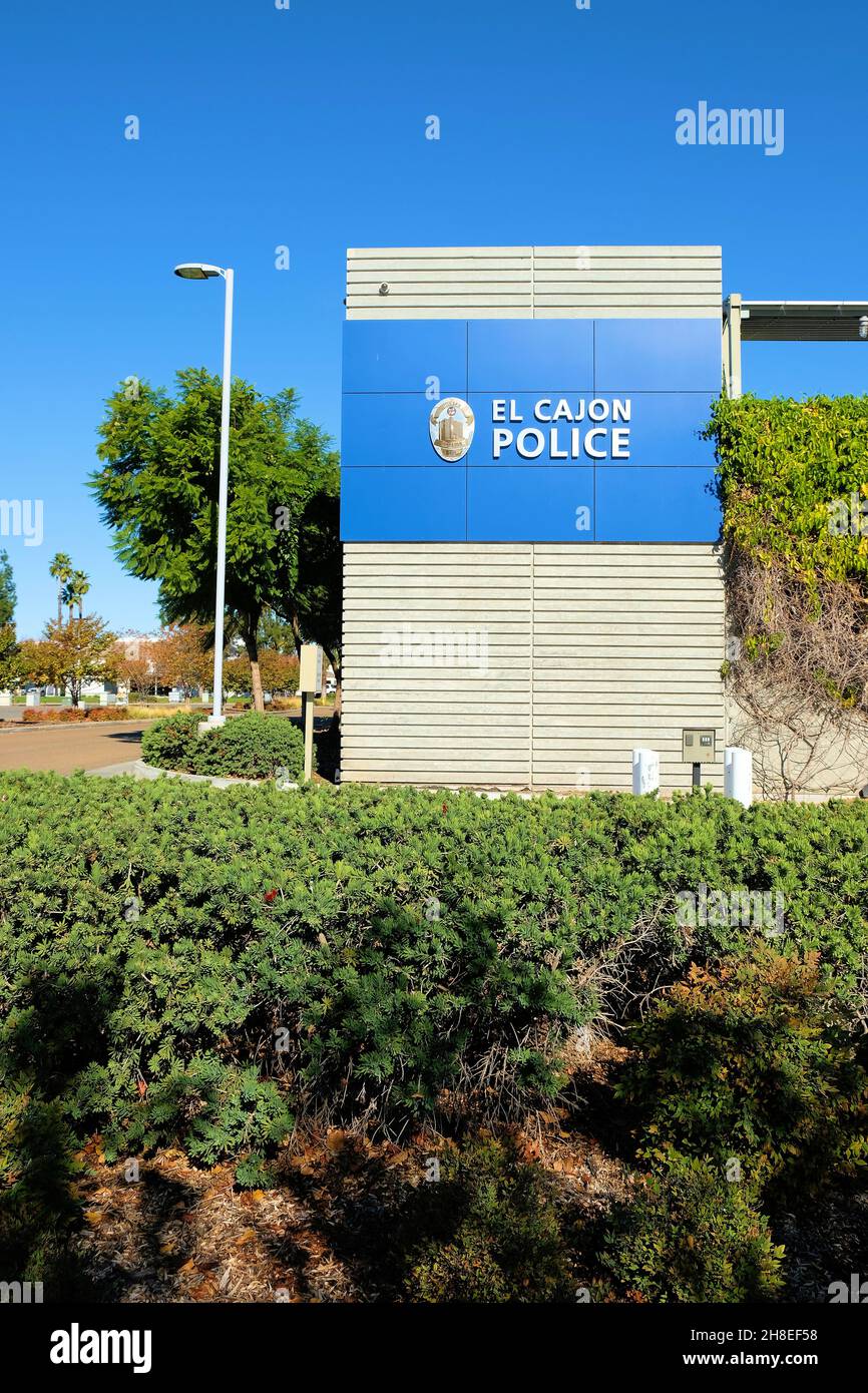 Exterior view of the El Cajon Police department headquarters near