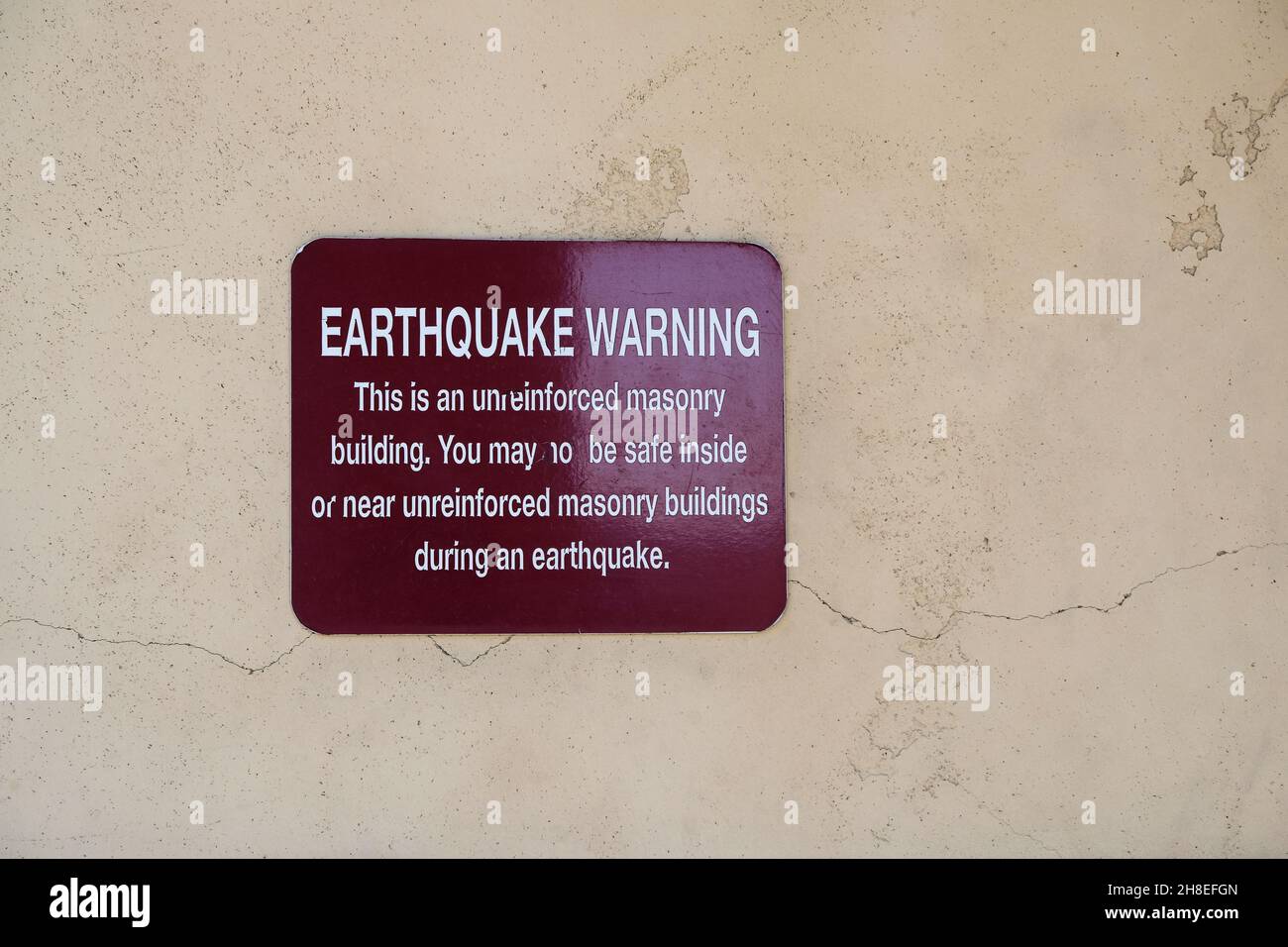 earthquake warning sign