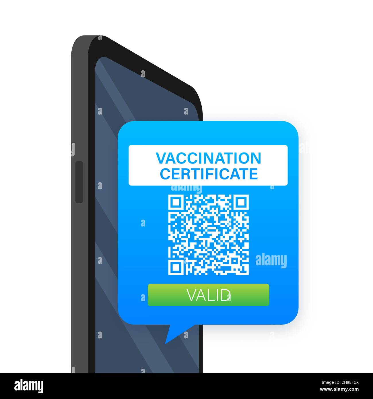 Health Passport on Mobile Phone Screen with Qr-code and Check Mark