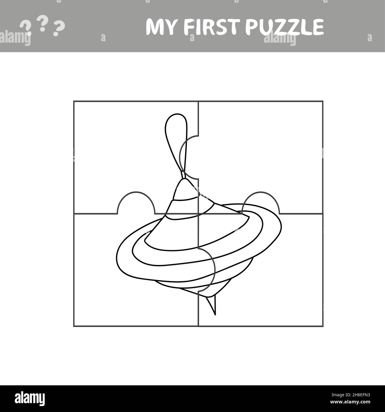 Jigsaw puzzle. Parts of Whirligig Toy. Educational children game