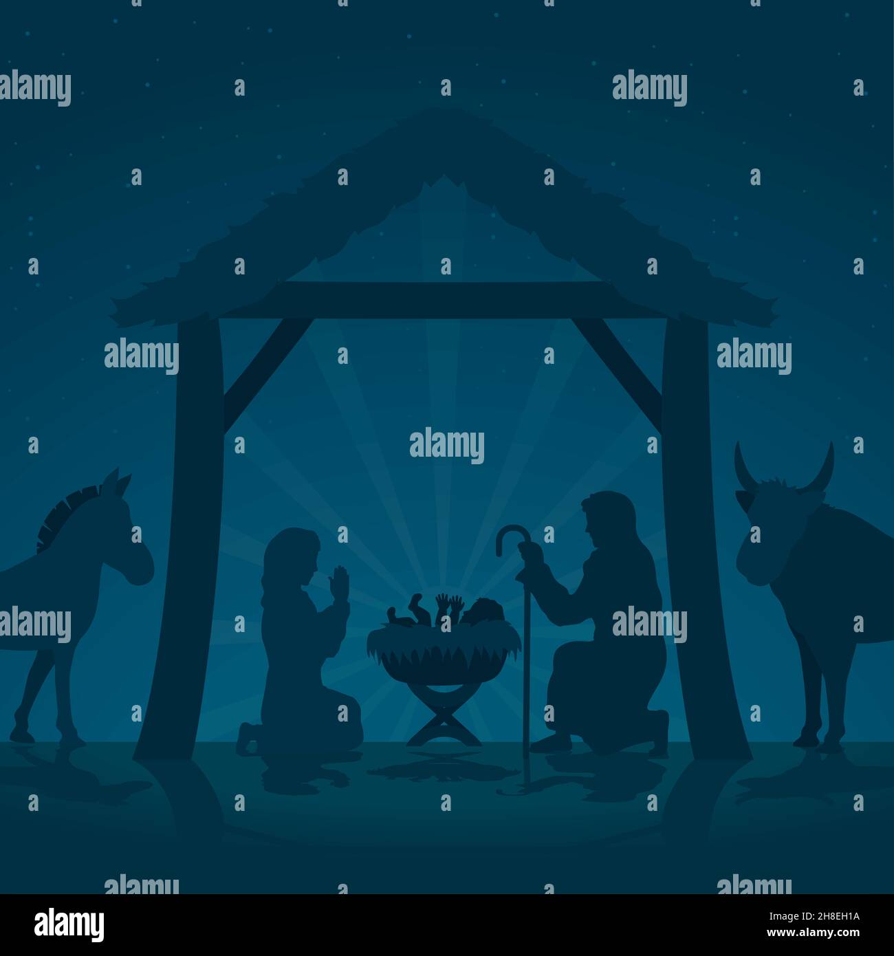 Mary joseph donkey silhouette hi-res stock photography and images - Alamy
